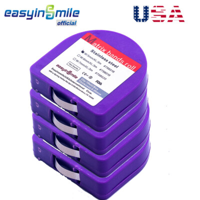 4 Rolls Easyinsmile Dental Matrix Bands Roll Matrices Restoration 3m x 5/6/7mm 