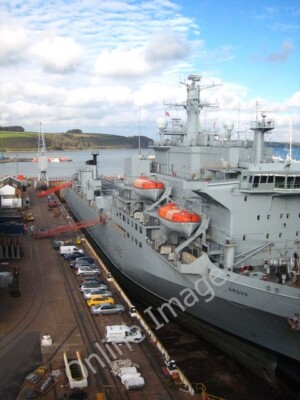 Photo 6x4 RFA Argus in dry dock at Falmouth Docks RFA Argus is an aviatio c2010