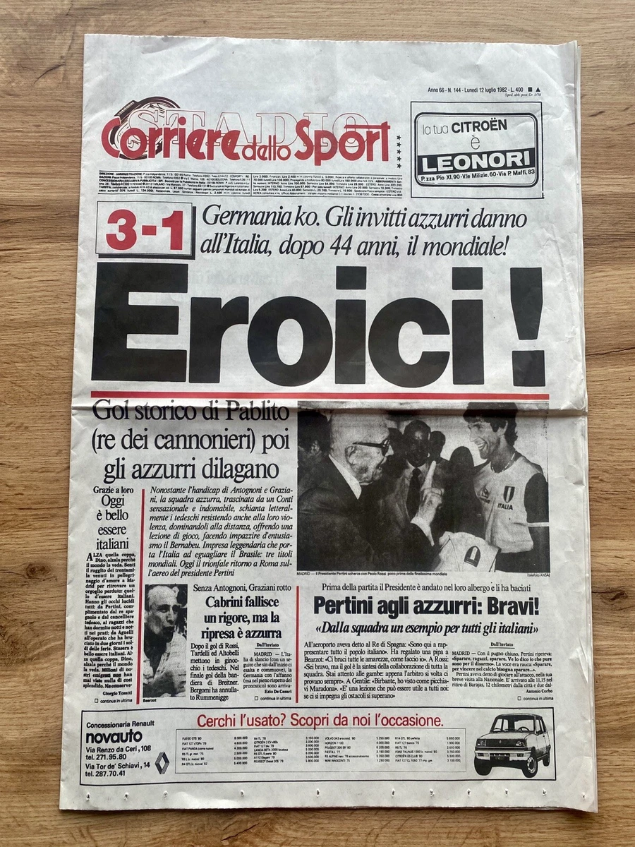 Lot De 10 Gazzetta Dello Sport + 5 Tuttosport – Coupe Du Monde 1982 – Campioni Del Mondo