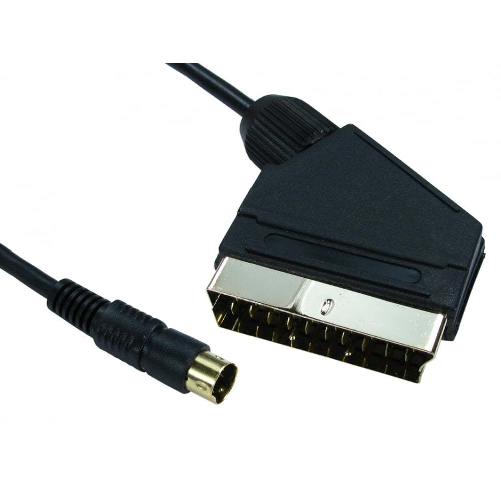Scart to S Video 1.5m Cable SVHS SVIDEO Lead Video DVD - PC Black GOLD Connector