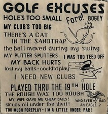 Original Vintage Golf Excuses Iron On Transfer