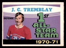 1971-72 O-Pee-Chee Hockey #252 J.C. Tremblay AS VG/EX (Wrinkle) JRI7