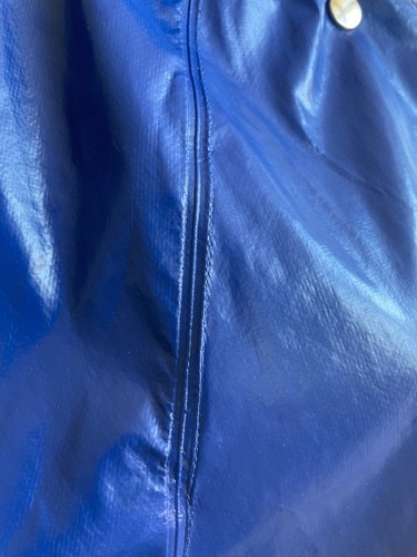Blau Friesennerz PVC Mantel Ölzeug Rubber Gummi Raincoat Oilskin Gummimante - Photo 6/6