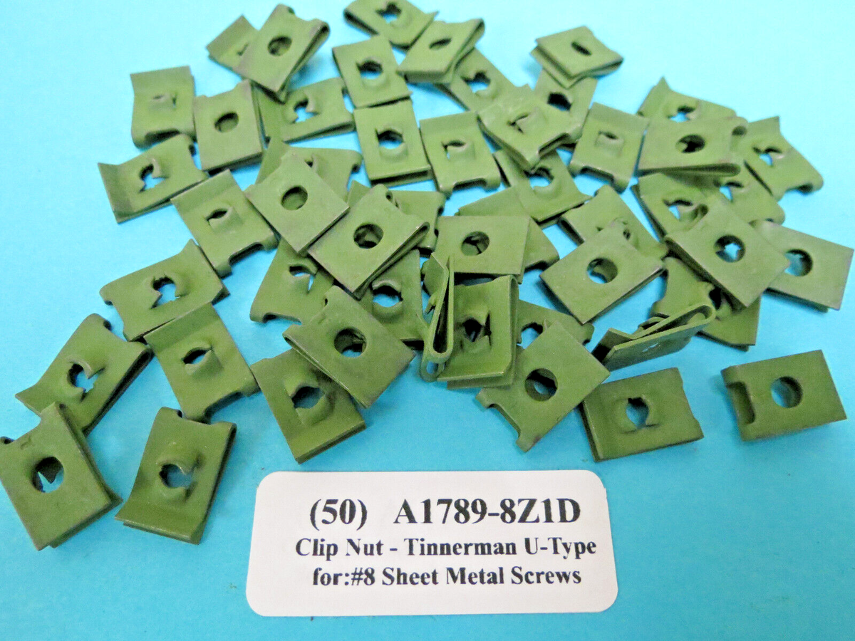 50) Tinnerman A1789-8Z1D Clip Nut U-Type Nutplates Aircraft