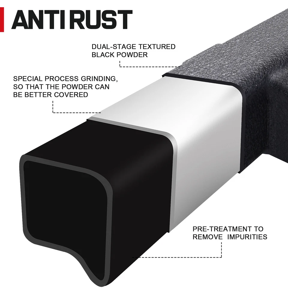 BHZ Running Boards For 04-24 Nissan Titan Crew Cab Drop Nerf Bar BLK Side Step Foto 3 de 4