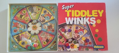 Vintage Super Tiddley Winks in Original Box By Falcon Made In England No. 7991