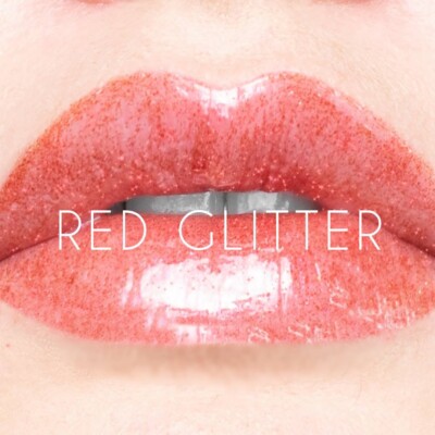 Lipsense Red Glitter Moisturizing Lip Gloss NEW Ruby Sparkling Shimmer Sparkle