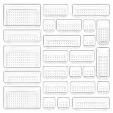 Vtopmart 25 PCS Clear Plastic Drawer Organizers Set 4-Size Versatile Bathroom...