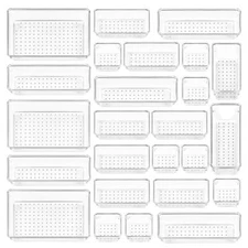 Vtopmart 25 PCS Clear Plastic Drawer Organizers Set 4-Size Versatile Bathroom...