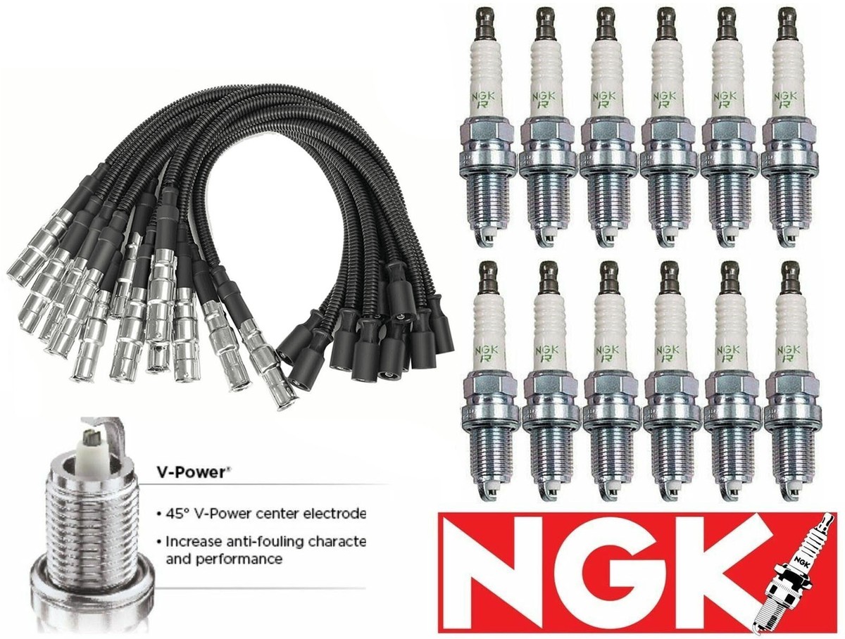 For Mercedes-Benz C E-Class ML SLK 12 MK Spark Plug Wire + 12 NGK
