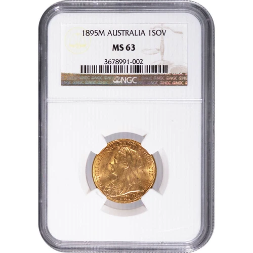 1895 Australia Gold Sovereign MS63 NGC