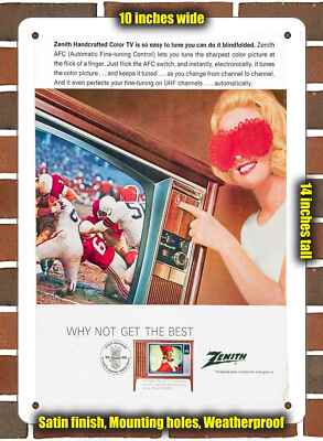 Metal Sign - 1968 Zenith Color TV- 10x14 inches