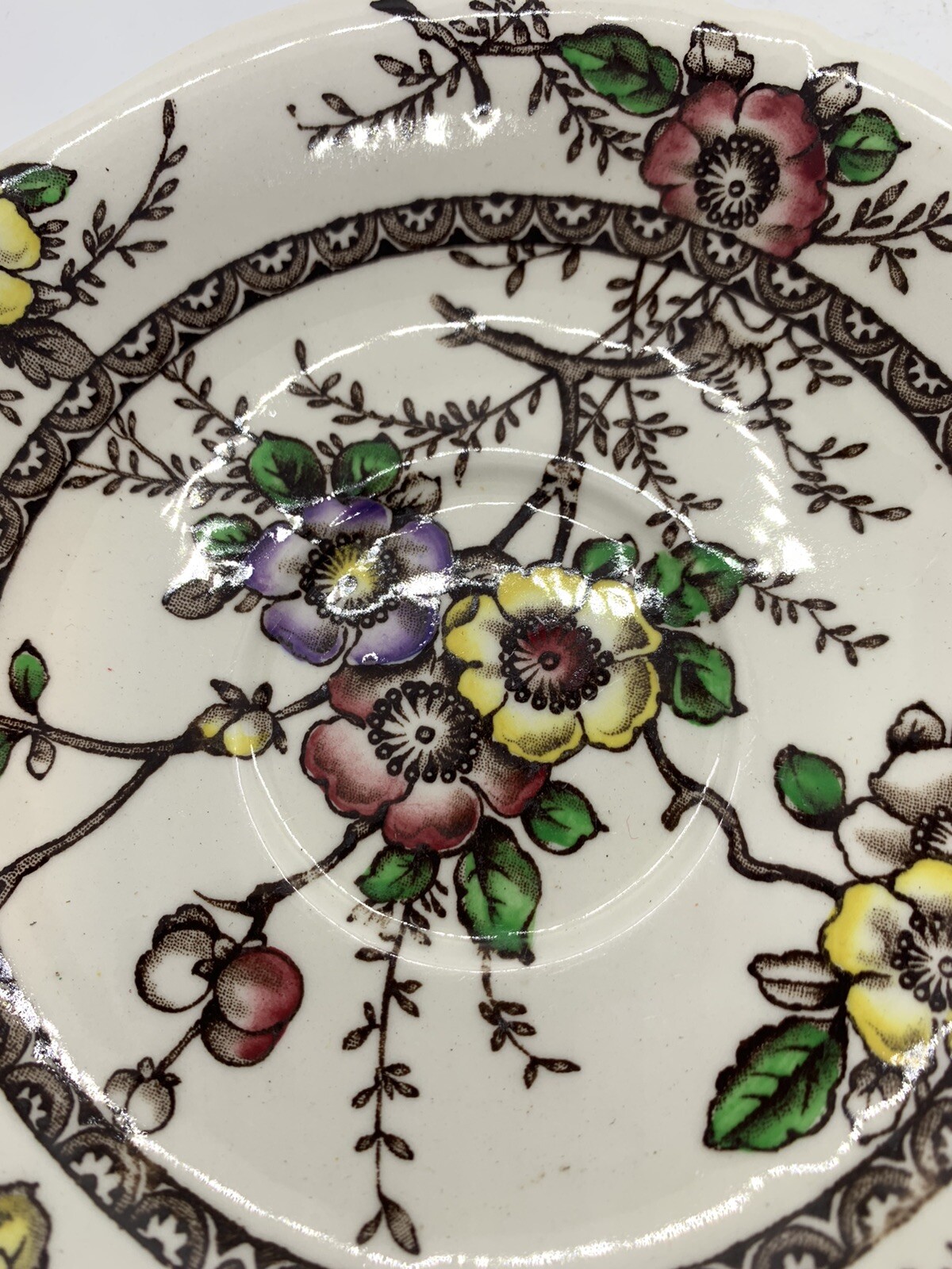 Antique Medway Decor Alfred Meakin 6 inches white brown Saucer eBay