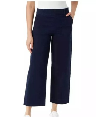 Gloria Vanderbilt Ladies' Pull on Wide-Leg Crop Pants, Navy, 8