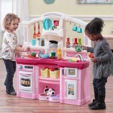 Pink Play Kitchen Toddler Girls Plastic Light Weight Safe Play Room Creativity