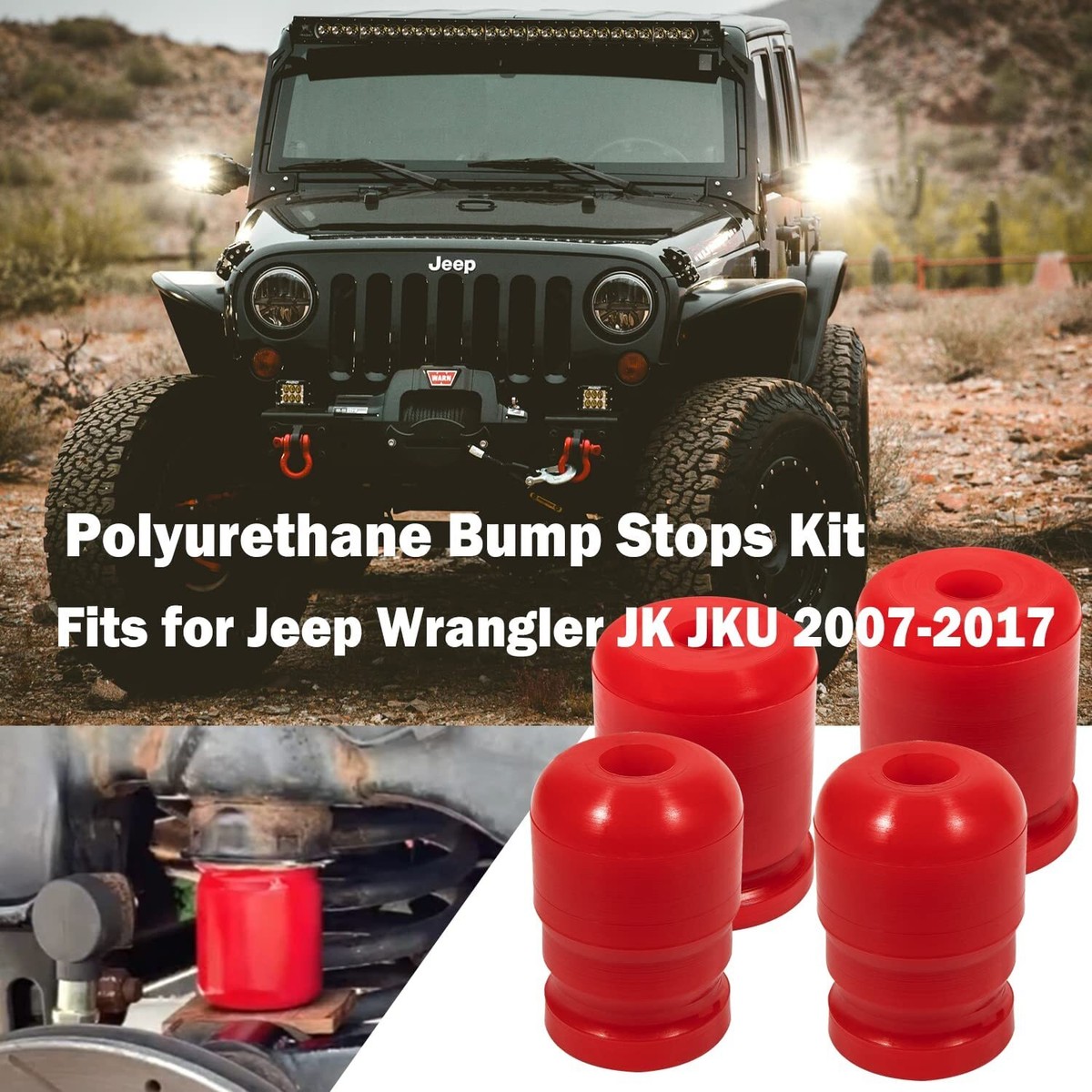 TOPES DE SUSPENSIÓN DELANTERA PRESTIGE 50MM LIFT 2-2.5 PULGADAS JEEP WRANGLER JK 2007-2018