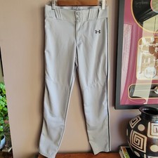 Excellent Under Armour HEATGEAR Baseball Kids Size XL Light Grey