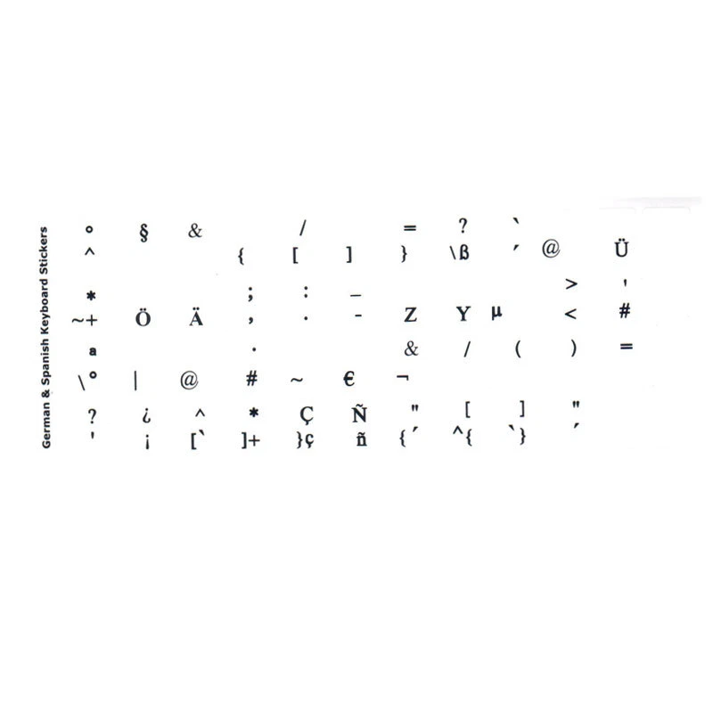 GERMAN Transparent Keyboard Sticker laptop desktop RED BLACK WHITE - Image 2 of 3