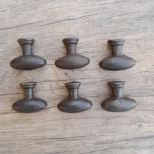 6pcs Vintage cast iron floral shape cabinet drawer door knobs screen handles