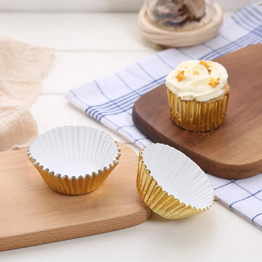 Gold Cupcake Liners, Standard Gold Foil Cupcake Liners Wrappers Metallic  Baking