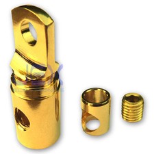 5/16" Ring Terminal Power Connector 4ga 1/0ga Gold Plated Ground/Positive