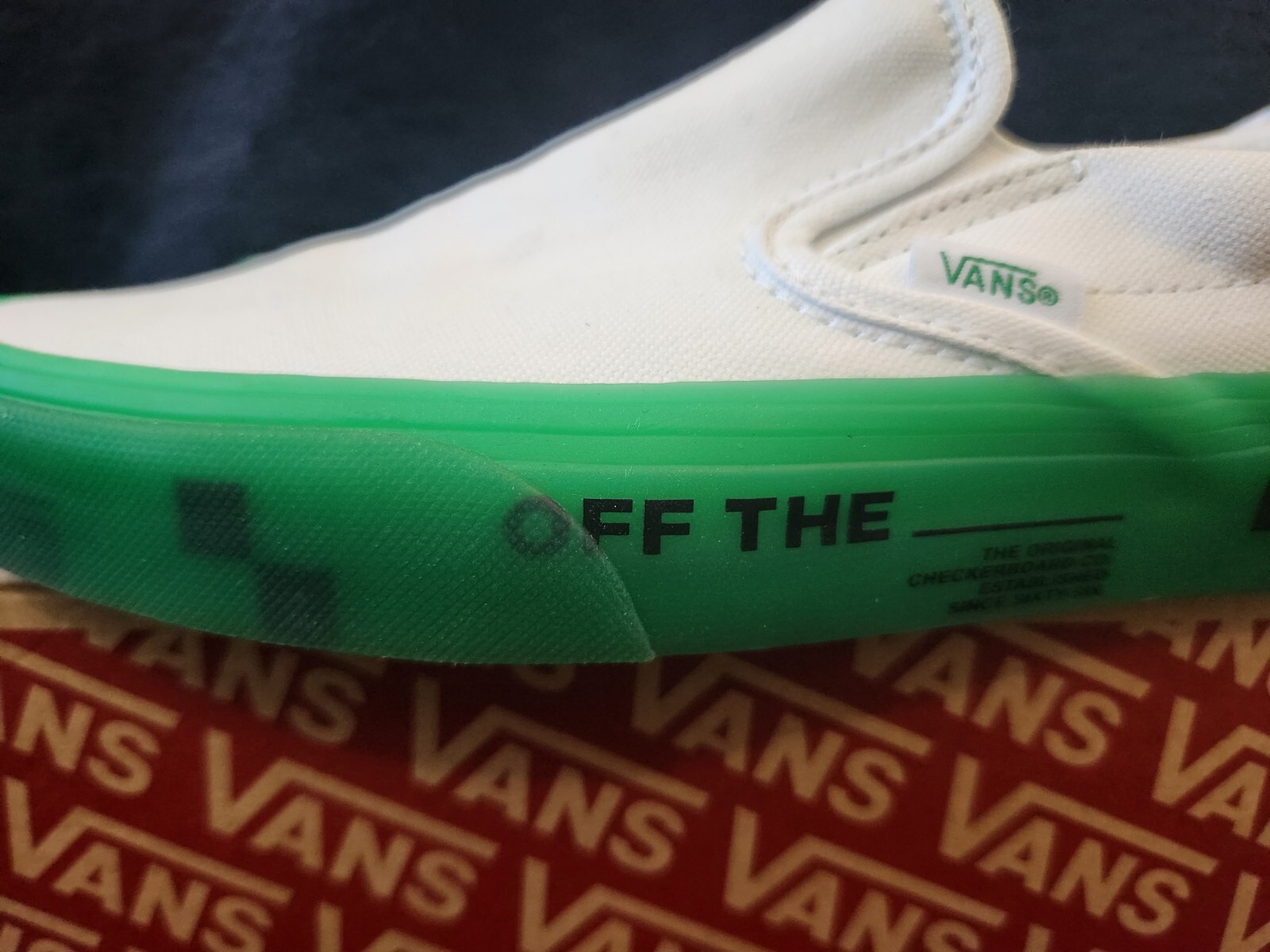 SAOLA Taglia 8M 9 5W Slip On classico Vans Otwfoxing delicatamente indossato