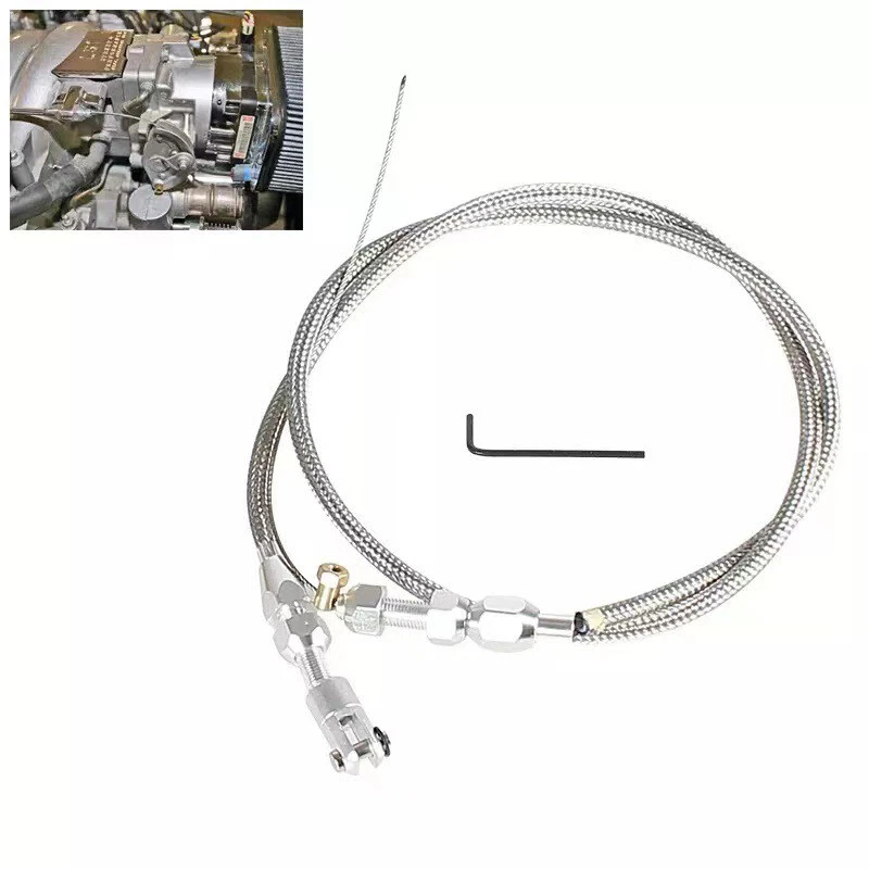 36inch Length Throttle Cable Braided Stainless Steel Universal Kit Adjustable - Image 3 of 4