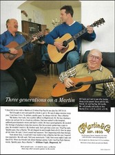 Martin D-15 D-41 D-18 acoustic guitar ad three generations advertisement print