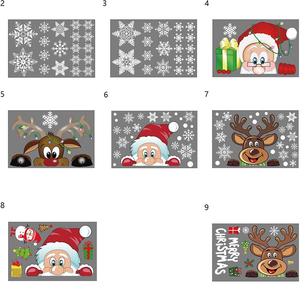 Elk Deer Window Decor Christmas Decor Sticker Xmas Wall Stickers Static