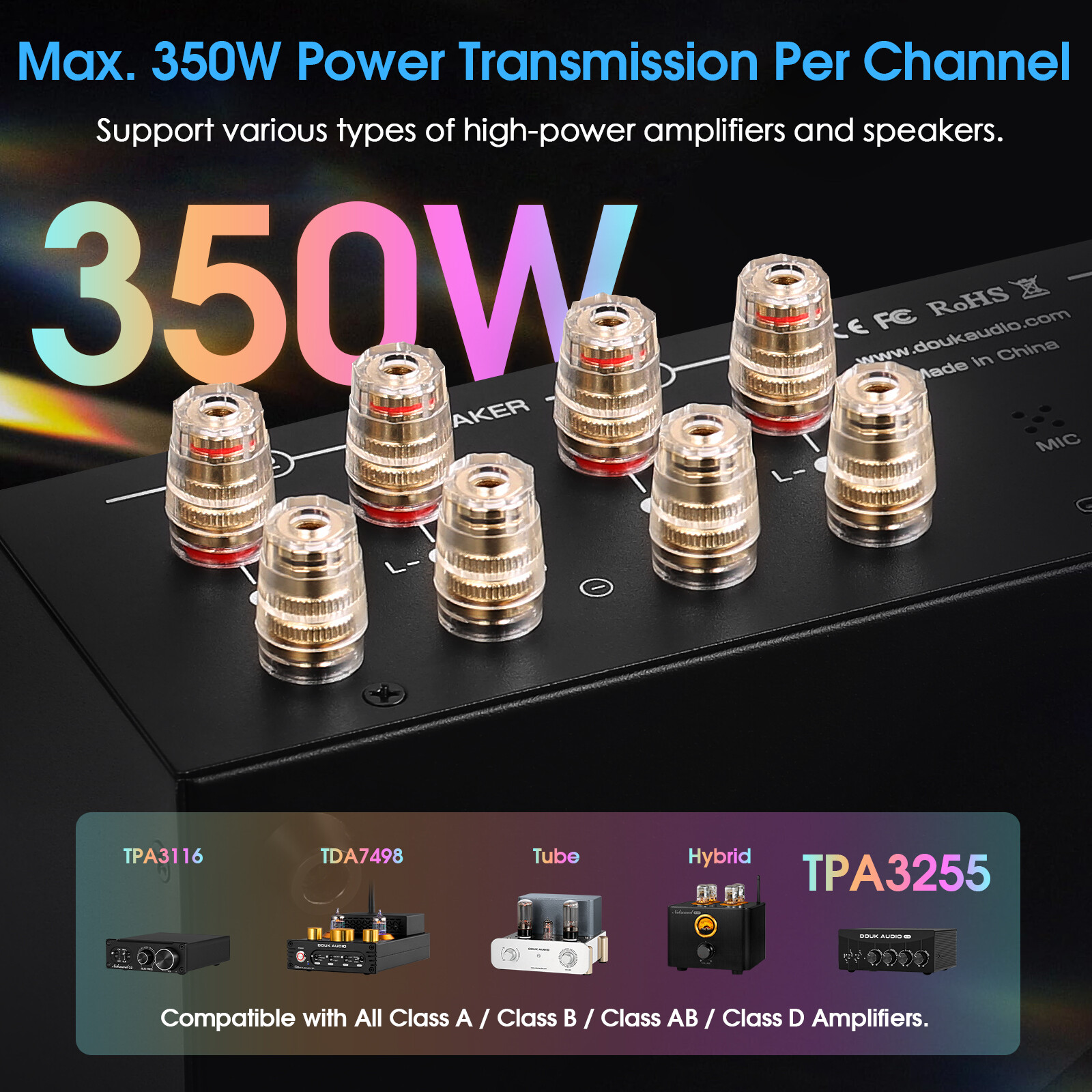 Douk Audio VU3 PRO Doppio Analogico VU Meter Interruttore Amplificatore e Altoparlanti foto 4