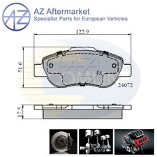 Adatto a Fiat Panda 2004-1.2 D + Altri Modelli Set Pastiglie Freno Anteriore AZ
