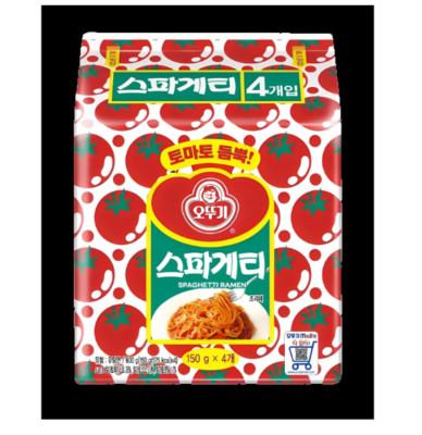 Korean Instant Noodle OTTOGI SPAGHETTI Ramen Ramyeon Ramyun 4pack Set