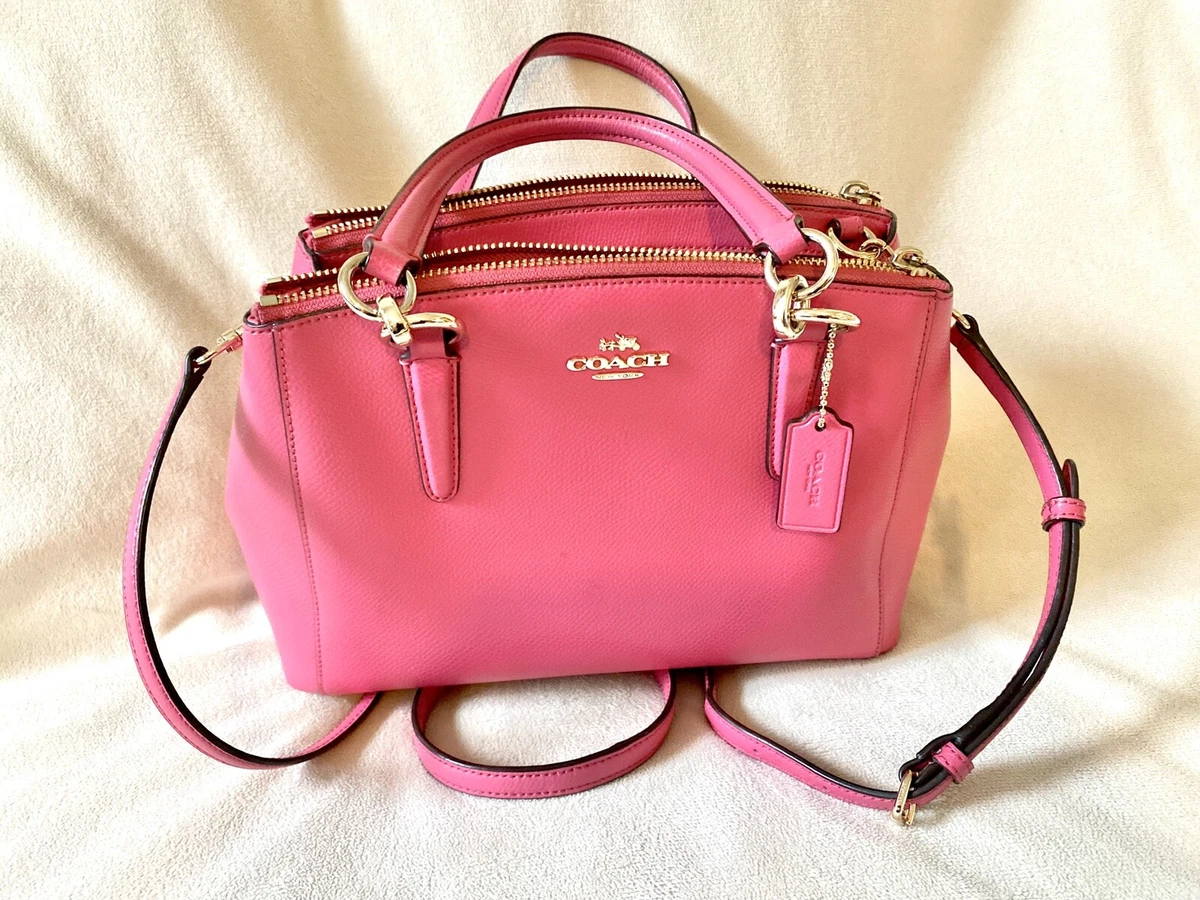 Coach Mini Christie Carryall Satchel Leather Crossbody; Fuchsia