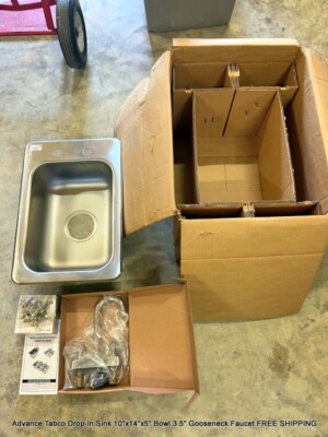 Advance Tabco Drop-In Sink 10''x14''x5'' Bowl 3.5'' Gooseneck Faucet FREE SHIPPING