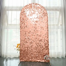7 ft BLUSH Payette Sequin Fitted Round Top Wedding Arch STAND COVER Party Events