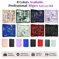 30PCS Manicure Pedicure Kit Professional Nail Grooming Set Salon Use Nail Care