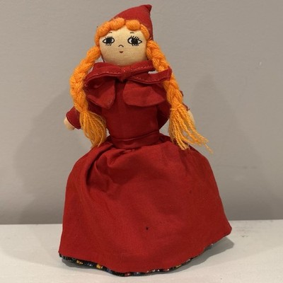 Vintage Topsy Turvy Rag Doll 3-in-1 Little Red Riding Hood Grandma & Wolf 8''