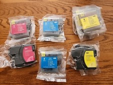 Brothers Printer Brother Ink Magenta Red Cyan Blue Yellow Lot Lc-61Y Lc61y Lc65m