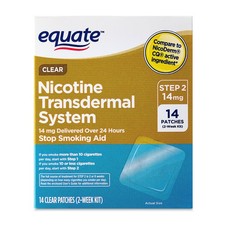 Equate Nicotine Transdermal System Step 2 Clear Patches, 14 mg, 14 Count Compare