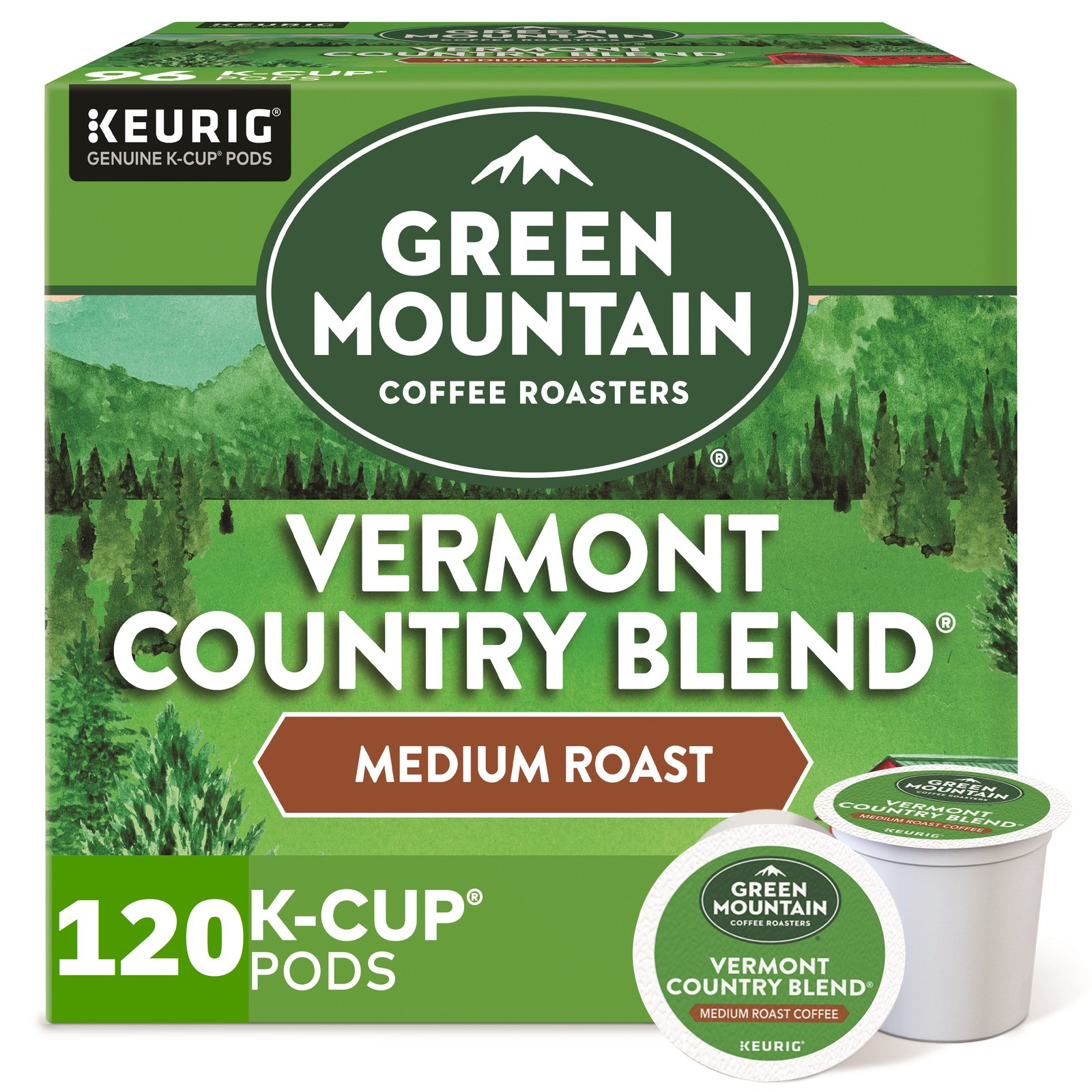 Green Mountain Coffee Vermont Country Blend, K-Cup Pods, Med