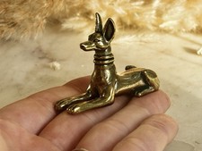 Solid Brass Egyptian Style Dog Figurine – Minimalist Anubis Inspired Sculpture