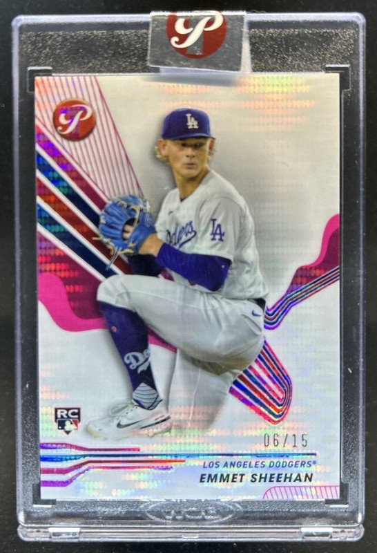 2024 Topps Pristine Emmet Sheehan RC Pink Refractor Rookie #/15 Dodgers