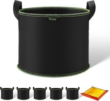 5X 12L Stofftopf, Vlies Stoff Tomaten k&uuml;bel mit Griffe, Pflanzsack Grow Bag mit