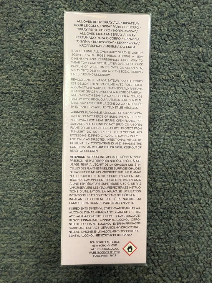 Spray para toda la carrocería Tom Ford unisex Rose Pinck 150 ml/4 oz nuevo en caja sellada Foto 2 de 4