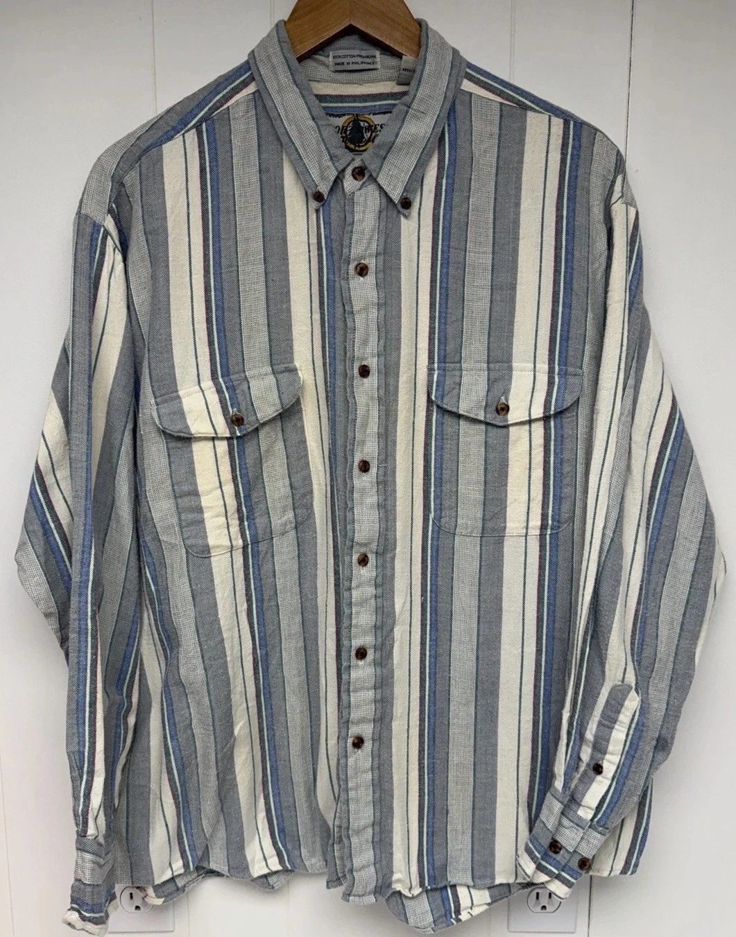 Northwest Territory Mens XL Flannel Shirt Striped Workwear Outdoor Button Up