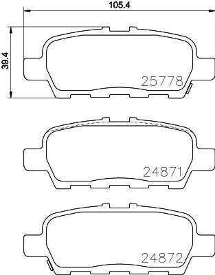 Brake Pad Set For Disc Rear Fits Infiniti Nissan Renault Suzuki