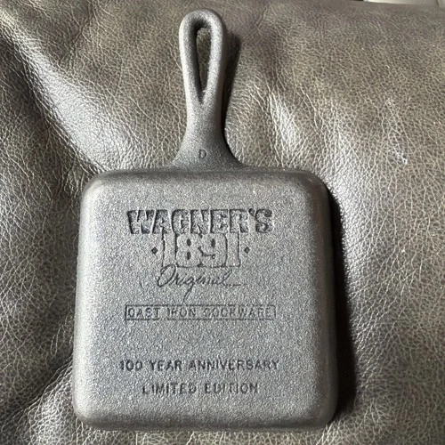 Wagner Ware 100th Anniversary Cast Iron Mini Square Skillet 1991 Deadstock