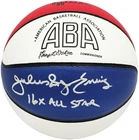 Julius Dr J Erving Auto ABA Logo Red White Basketball Nets 16x All Star Beckett