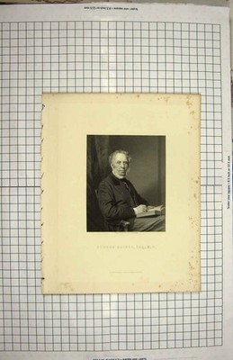 Original alter antiker Druck Ref.817 Holl Portrait Edward Baines Esq M.P.