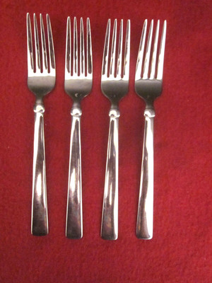 4 Salad Forks Oneida Silver Attalia Stainless